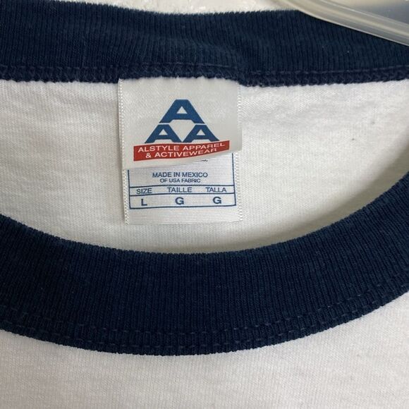 AAA Men’s Vintage Y2K White T Shirt with Bob Ross Happy Trees Print Size L - Picture 2 of 4